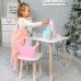 Стіл в дитячу кімнату 46х60х45 і стілець корона 26.5х26х25, столик та стільчик для дівчинки, рожевий з білим Стіл в дитячу кімнату 46х60х45 і стілець корона 26.5х26х25, столик та стільчик для дівчинки, рожевий з білим