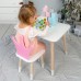 Стіл в дитячу кімнату 46х60х45 і стілець корона 26.5х26х25, столик та стільчик для дівчинки, рожевий з білим Стіл в дитячу кімнату 46х60х45 і стілець корона 26.5х26х25, столик та стільчик для дівчинки, рожевий з білим