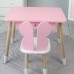 Стіл прямокутний з ящиком для речей 46х60х45 і стілець метелик 26.5х26х25, столик та стільчик в дитячу, рожевий з білим Стіл прямокутний з ящиком для речей 46х60х45 і стілець метелик 26.5х26х25, столик та стільчик в дитячу, рожевий з білим