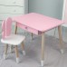Стіл прямокутний з ящиком для речей 46х60х45 і стілець метелик 26.5х26х25, столик та стільчик в дитячу, рожевий з білим Стіл прямокутний з ящиком для речей 46х60х45 і стілець метелик 26.5х26х25, столик та стільчик в дитячу, рожевий з білим