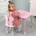 Стіл прямокутний з ящиком для речей 46х60х45 і стілець метелик 26.5х26х25, столик та стільчик в дитячу, рожевий з білим Стіл прямокутний з ящиком для речей 46х60х45 і стілець метелик 26.5х26х25, столик та стільчик в дитячу, рожевий з білим