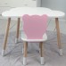 Дитячи набір столик та стільчик, стіл хмаринка білий 46х70х40 і стільчик ведмедик рожевий 26.5х26х25, Дитячи набір столик та стільчик, стіл хмаринка білий 46х70х40 і стільчик ведмедик рожевий 26.5х26х25,