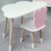 Дитячи набір столик та стільчик, стіл хмаринка білий 46х70х40 і стільчик ведмедик рожевий 26.5х26х25, Дитячи набір столик та стільчик, стіл хмаринка білий 46х70х40 і стільчик ведмедик рожевий 26.5х26х25,