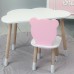 Дитячи набір столик та стільчик, стіл хмаринка білий 46х70х40 і стільчик ведмедик рожевий 26.5х26х25, Дитячи набір столик та стільчик, стіл хмаринка білий 46х70х40 і стільчик ведмедик рожевий 26.5х26х25,