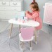 Дитячи набір столик та стільчик, стіл хмаринка білий 46х70х40 і стільчик ведмедик рожевий 26.5х26х25, Дитячи набір столик та стільчик, стіл хмаринка білий 46х70х40 і стільчик ведмедик рожевий 26.5х26х25,
