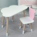 Дитячи набір столик та стільчик, стіл хмаринка білий 46х70х40 і стільчик ведмедик рожевий 26.5х26х25, Дитячи набір столик та стільчик, стіл хмаринка білий 46х70х40 і стільчик ведмедик рожевий 26.5х26х25,
