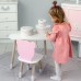 Дитячи набір столик та стільчик, стіл хмаринка білий 46х70х40 і стільчик ведмедик рожевий 26.5х26х25, Дитячи набір столик та стільчик, стіл хмаринка білий 46х70х40 і стільчик ведмедик рожевий 26.5х26х25,