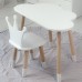 Столик хмаринка 46х70х40 і стільчик корона 26.5х26х25, стіл та стілець в дитячу, білий Столик хмаринка 46х70х40 і стільчик корона 26.5х26х25, стіл та стілець в дитячу, білий
