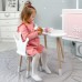 Столик хмаринка 46х70х40 і стільчик корона 26.5х26х25, стіл та стілець в дитячу, білий Столик хмаринка 46х70х40 і стільчик корона 26.5х26х25, стіл та стілець в дитячу, білий