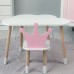 Стіл біле хмаринка 46х70х40 і стільчик корона рожевий 26.5х26х25, стіл та стілець в дитячу Стіл біле хмаринка 46х70х40 і стільчик корона рожевий 26.5х26х25, стіл та стілець в дитячу