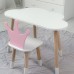 Дитячий стільчик "корона" з дерева 26.5х26х25см, стілець для дівчинки, білий з рожевим