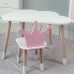 Стіл біле хмаринка 46х70х40 і стільчик корона рожевий 26.5х26х25, стіл та стілець в дитячу Стіл біле хмаринка 46х70х40 і стільчик корона рожевий 26.5х26х25, стіл та стілець в дитячу