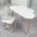 Столик хмаринка 46х70х40 і стільчик метелик 26.5х26х25, стіл та стілець в дитячу, білий Столик хмаринка 46х70х40 і стільчик метелик 26.5х26х25, стіл та стілець в дитячу, білий