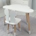Столик хмаринка 46х70х40 і стільчик метелик 26.5х26х25, стіл та стілець в дитячу, білий Столик хмаринка 46х70х40 і стільчик метелик 26.5х26х25, стіл та стілець в дитячу, білий