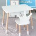 Стіл прямокутний з ящиком для речей 46х60х45 і стілець корона 26.5х26х25, столик та стільчик в дитячу, білий Стіл прямокутний з ящиком для речей 46х60х45 і стілець корона 26.5х26х25, столик та стільчик в дитячу, білий
