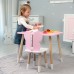 Стіл прямий 46х60х45 і стілець крильця метелик 26.5х26х25, столик та стільчик для дівчинки, рожевий з білим Стіл прямий 46х60х45 і стілець крильця метелик 26.5х26х25, столик та стільчик для дівчинки, рожевий з білим