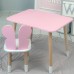 Стіл прямий 46х60х45 і стілець крильця метелик 26.5х26х25, столик та стільчик для дівчинки, рожевий з білим Стіл прямий 46х60х45 і стілець крильця метелик 26.5х26х25, столик та стільчик для дівчинки, рожевий з білим