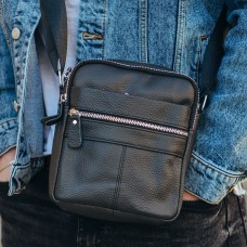 Сумка-барсетка чоловіча 19х22х5, месенджер через шкіряне плече Tiding Bag BON6165 чорний Сумка-барсетка чоловіча 19х22х5, месенджер через шкіряне плече Tiding Bag BON6165 чорний