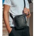 Чоловіча шкіряна сумка через плече 18х21х7, барсетка для документів Tiding Bag M38-10131A чорна
