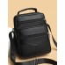 Чоловіча барсетка через плече 23х27х9 / месенджер наплічний з натуральної шкіри, чорний Чоловіча барсетка через плече 23х27х9 / месенджер наплічний з натуральної шкіри, чорний