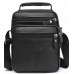 Чоловіча барсетка через плече 23х27х9 / месенджер наплічний з натуральної шкіри, чорний Чоловіча барсетка через плече 23х27х9 / месенджер наплічний з натуральної шкіри, чорний