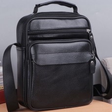 Чоловіча шкіряна барсетка через плече 22х26х9, месенджер з ручкою Bexhill Bx-66503 чорний