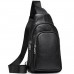 Чоловічий слінг шкіряний 32х18х8, сумка рюкзак на плече зерниста, бананка для документів23242 чорна Чоловічий слінг шкіряний 32х18х8, сумка рюкзак на плече зерниста, бананка для документів23242 чорна