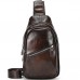 Чоловічий шкіряний слінг на одне плече 18х32х7, сумка-бананка для міста TIDING BAG 62867 коричнева Чоловічий шкіряний слінг на одне плече 18х32х7, сумка-бананка для міста TIDING BAG 62867 коричнева