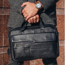 Шкіряний чоловічий портфель для документів та ноутбука 39x28x8, сумка папка ділова MK39848 чорна Шкіряний чоловічий портфель для документів та ноутбука 39x28x8, сумка папка ділова MK39848 чорна