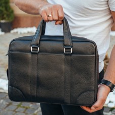 Шкіряна чоловіча сумка для документів та ноутбука 40x30x8, портфель для офіса SL-21511, чорний Шкіряна чоловіча сумка для документів та ноутбука 40x30x8, портфель для офіса SL-21511, чорний