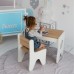 Столик та стільчик для дитини 70×45×51, дитячий гральний стіл та стілець, білий з деревом Столик та стільчик для дитини 70×45×51, дитячий гральний стіл та стілець, білий з деревом