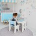 Зручний столик у дитячу кімнату 70×45×51, дитячий ігральний стіл із ящиком, білий з блакитним Зручний столик у дитячу кімнату 70×45×51, дитячий ігральний стіл із ящиком, білий з блакитним
