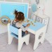 Стільчик для дитячої кімнати 55×37×33 дитячий зручний стілець для ігор, білий з блакитним Стільчик для дитячої кімнати 55×37×33 дитячий зручний стілець для ігор, білий з блакитним