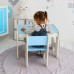 Стільчик для дитячої кімнати 55×37×33 дитячий зручний стілець для ігор, білий з блакитним Стільчик для дитячої кімнати 55×37×33 дитячий зручний стілець для ігор, білий з блакитним