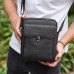 Сумка-барсетка чоловіча шкіряна 24х20х8, компактний месенджер для щоденного використання, чорна Сумка-барсетка чоловіча шкіряна 24х20х8, компактний месенджер для щоденного використання, чорна