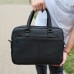 Чоловіча ділова сумка зі шкіри 39х29х10, класичний портфель для ноутбука та офісу, сумочка для студента, чорний