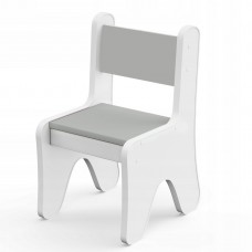 Стільчик для дитячої кімнати 55×37×33 дитячий зручний стілець для ігор, білий з сірим