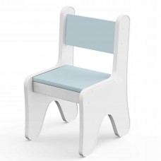 Стільчик для дитячої кімнати 55×37×33 дитячий зручний стілець для ігор, білий з блакитним