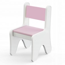 Стільчик для дитячої кімнати 55×37×33 дитячий зручний стілець для ігор, білий з рожевим