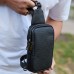 Чоловіча сумка-слінг через плече 13х20х5, бананка нагрудна з візерунком для телефону, чорна