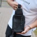 Чоловіча сумка-слінг через плече 13х20х5, бананка нагрудна з візерунком для телефону, чорна