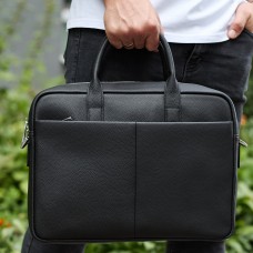 Чоловічий портфель на плече 38х28х8.5, офісний шкіряний месенджер, чоловіча ділова сумка для міста, чорна Чоловічий портфель на плече 38х28х8.5, офісний шкіряний месенджер, чоловіча ділова сумка для міста, чорна