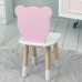 Дитячий стільчик ведмедик 26.5х26х25см, стілець для дитини, білий з рожевим