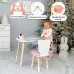 Дитячий стільчик ведмедик 26.5х26х25см, стілець для дитини, білий з рожевим