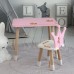 Стіл прямокутний 46х60х45 і стілець корона 26.5х26х25, столик та стільчик для дівчинки до 7 років, рожевий білим Стіл прямокутний 46х60х45 і стілець корона 26.5х26х25, столик та стільчик для дівчинки до 7 років, рожевий білим