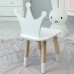 Дитячий дерев'яний стільчик принцеса 26.5х26х25см, стілець для дитини, білий