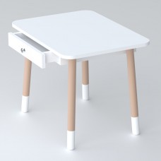 Дитячий столик з висувним ящиком 46х60х45, стіл трюмо в дитячу кімнату, білий Дитячий столик з висувним ящиком 46х60х45, стіл трюмо в дитячу кімнату, білий