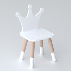 Дитячий дерев'яний стільчик принцеса 26.5х26х25см, стілець для дитини, білий