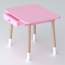 Дитячий столик з висувним ящиком 46х60х45, стіл для дівчинки з нішею, рожевий Дитячий столик з висувним ящиком 46х60х45, стіл для дівчинки з нішею, рожевий