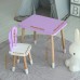 Дитячий стіл 46х60х45 і стілець крильця метелика 26.5х26х25, столик та стільчик для дівчачої кімнати, фіолетовий з білим Дитячий стіл 46х60х45 і стілець крильця метелика 26.5х26х25, столик та стільчик для дівчачої кімнати, фіолетовий з білим